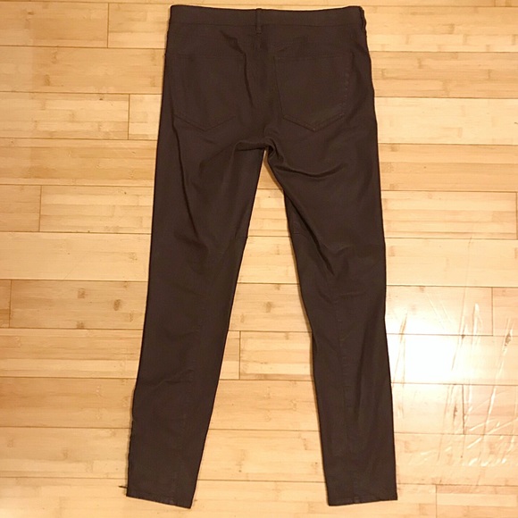 Madewell skinny coated motorcycle jeans in brown - Picture 2 of 7